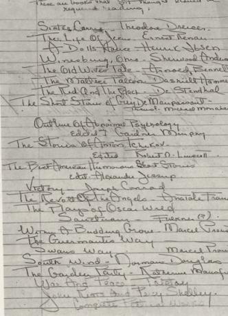 Scott Fitzgerald: lugemine nimekiri