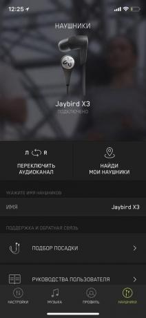 Jaybird X3: mobiilne rakendus