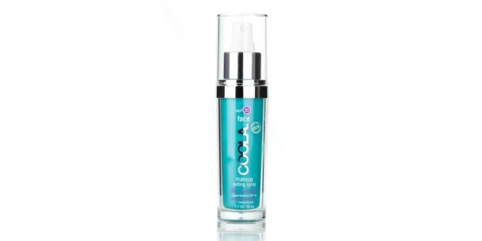 parim päevavarju: päikesekaitsekreem Spray näole Coola Makeup Setting Spray