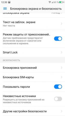 Ekraani lukustamine Android. Smart Lock