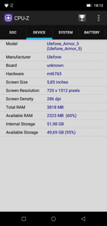 Ulefone Armor 5: CPU-Z