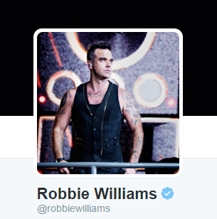 Robbie Williamsi Twitter konto autentne