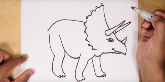 Kuidas joonistada dinosaurust: kujutage selga, kõhtu ja jalga