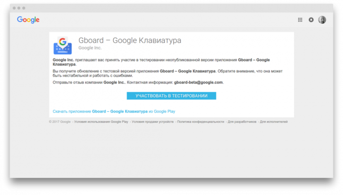 Gboard: test programmi