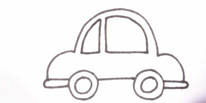 Kuidas autot joonistada: joonistage väike aken