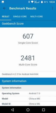 Vernee M6. GeekBench