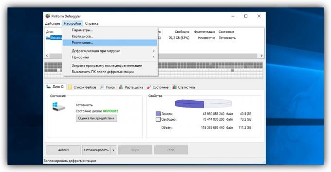 Disk Defragmenter Windows XP kasutades Defraggler