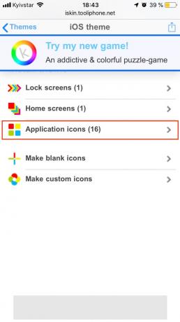 Kuidas isikupärastada iPhone tegevuskulude tabelis: valige Rakendused ikoonid