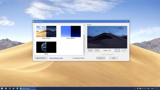 Dynamic tapeet Windows 10: WinDynamicDesktop taotluse