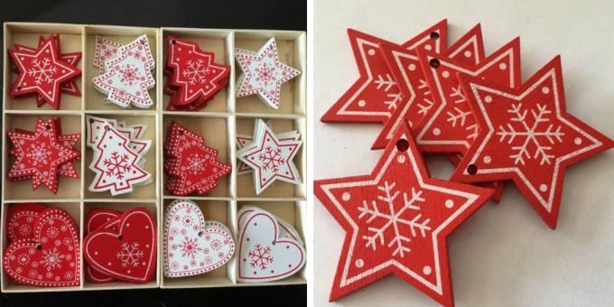 Christmas mänguasjad AliExpress: südamed ja jõulupuud