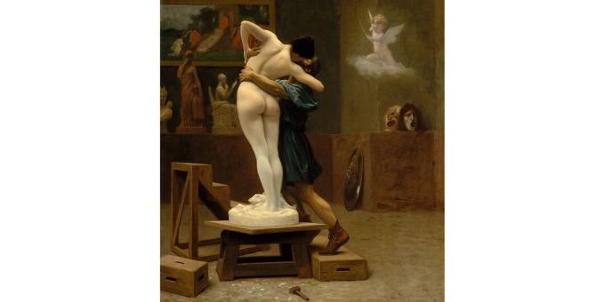 Parasotsiaalsed suhted: Pygmalion ja Galatea, Jean-Léon Jerome'i maal, 1890