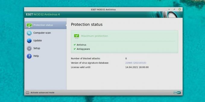 Viirusetõrje Linuxile: ESET NOD32 viirusetõrje Linuxi töölauale