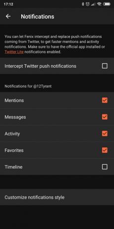 Rakendused juurdepääsu Twitteri konto Android: Fenix ​​2