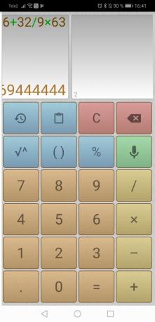 Kalkulaator Android: akna teise arvutuse