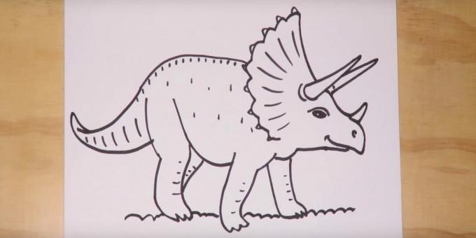 Kuidas joonistada Triceratops