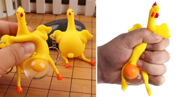 Antistress mänguasjad kujul kana muna, mis sünnitab