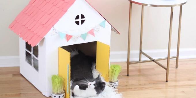 Kuidas teha üks lugu maja kassi oma kätega: riputada lipud ja ukselingid