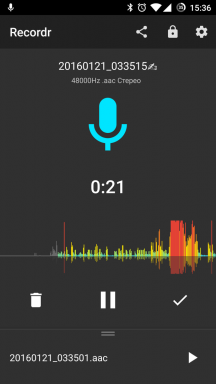 Recordr Android - kvaliteetne diktofon täieliku kontrolli võimalusi
