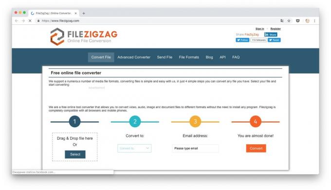 Online muundurid: FileZigZag