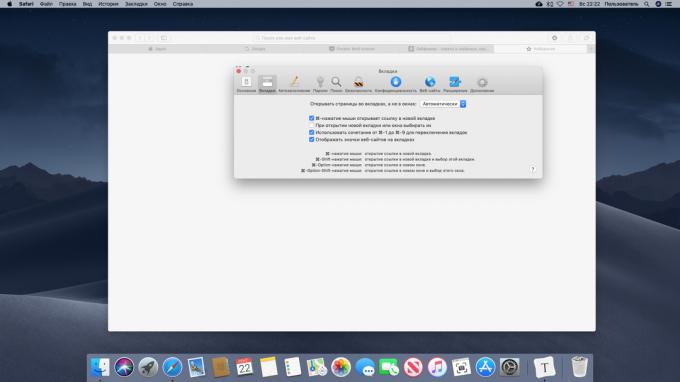 Seadistamine Mac ekraani ikoonide vahelehed