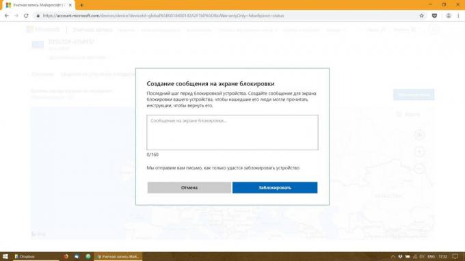 Kauglukustamise PC Windows 10: Vajutage "Block"
