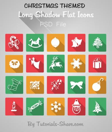 Flat Long Shadow Tasuta Christmas Icon Set (PSD) poolt Tutorials Jaga
