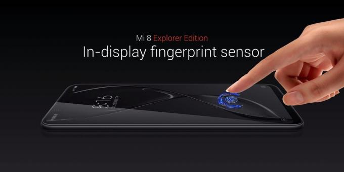 Mi 8 Explorer Edition: sõrmejälje ekraani