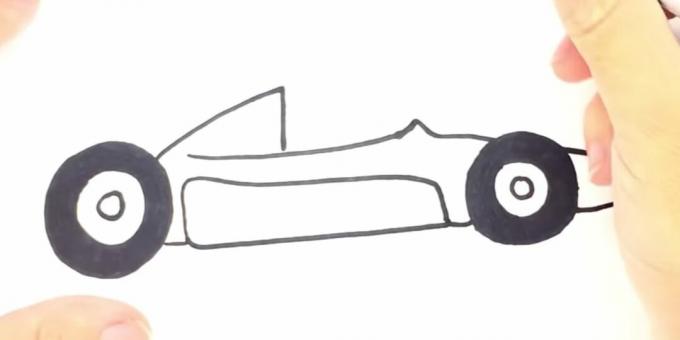 Kuidas võidusõiduautot joonistada: joonista auto põhi