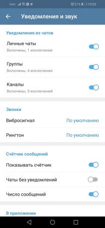 Muutused telegramm 5.0 Android: telegramm-vestlused