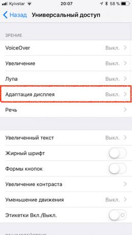 Auto-Brightness iOS 11: Display kohandamine