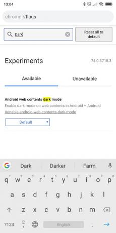 Öö režiim Chrome: Android veebi sisu tume režiimis