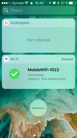 Wi-Fi Widget: ping test