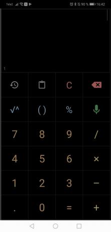 Kalkulaator Android: Dark teema