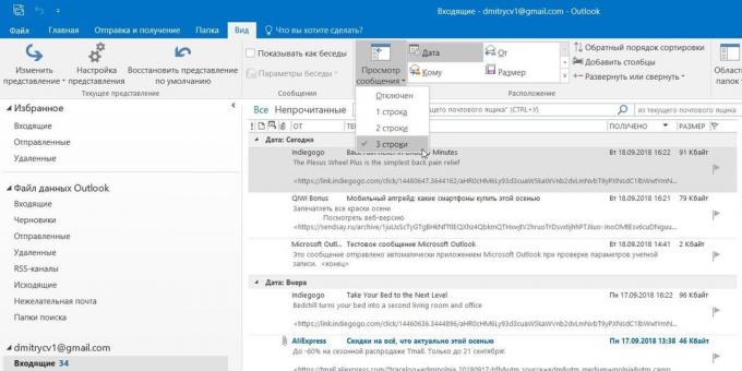 Microsoft Outlook: eelvaade kirju