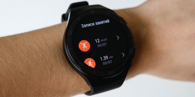 Huawei Watch GT 2e: tegevuse salvestused