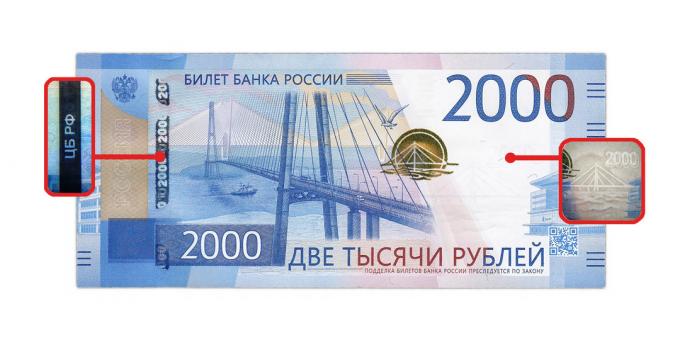 võltsitud raha: autentsuse pakub 2000 rubla