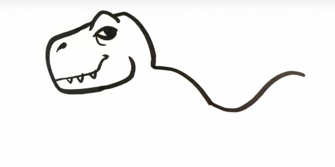 Kuidas joonistada dinosaurust: kujutage saba selga ja osa