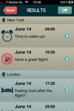 Ja me võitleme jälle jet lag abil tasuta app iPhone