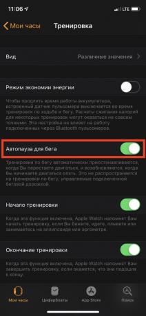 Smart käevõru Apple Watch: auto pausi iPhone