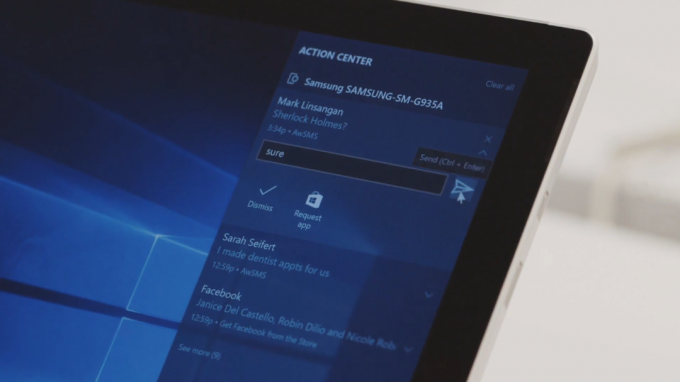 Sync telefoni teated arvuti Windows 10 aastapäev värskendamine