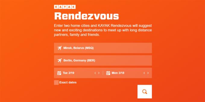 Rendezvous: veebi tööriist Kayak teenus