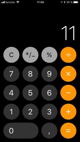 innovatsiooni iOS 11: kalkulaator disain