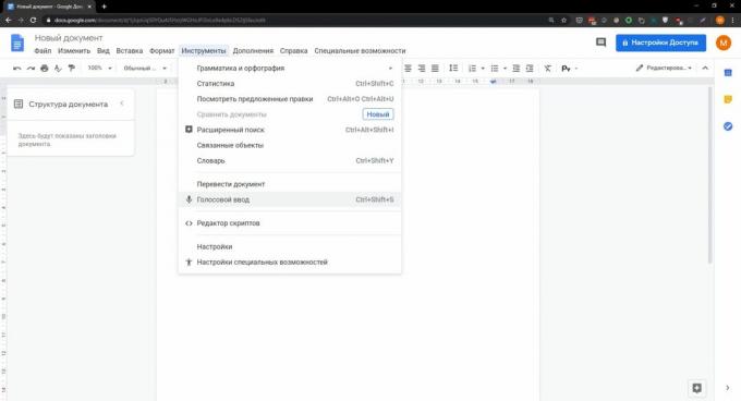 Online-tüüpi sisestamine häälega: Google Docs-i tekstiredaktor