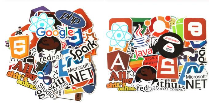 Kleebis sülearvuti logodega sotsiaalsed võrgustikud
