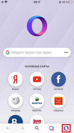 Kuidas lubada inkognito režiimi Opera Touchis iPhone'is