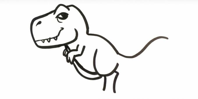 Türannosauruse joonistamine: lisage kõht ja käpa osa
