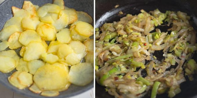 Kartuli omlett: Prae sibul ja kartul