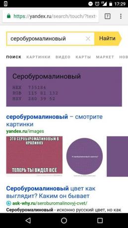 "Yandex": otsing värvid