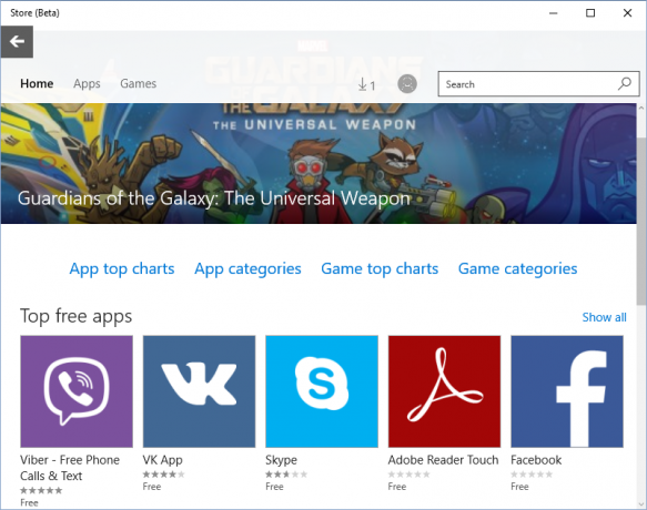 Loading universaalne rakendusi Windows Store 10