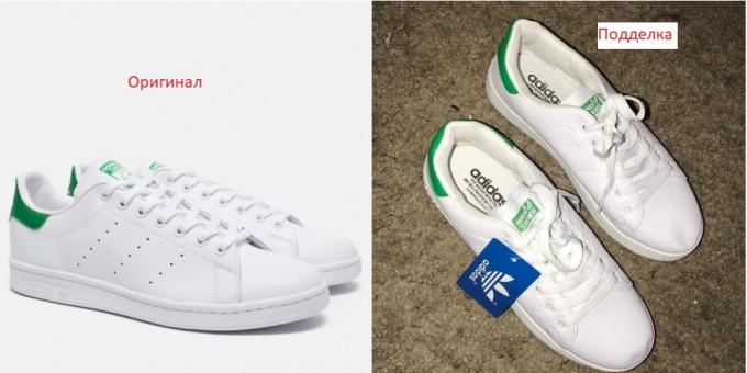 Originaal- ja võltsitud Adidas kingad